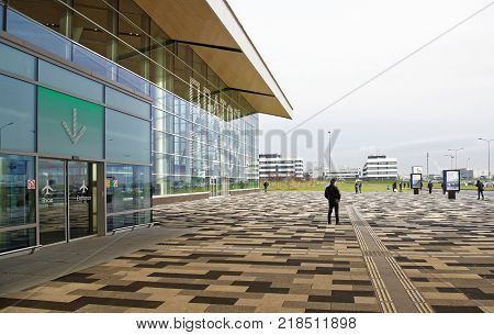 Rostov-on-DonRussia - December 162017: Airport Platov built for the FIFA World Cup in 2018. The passengers are preparing for flights