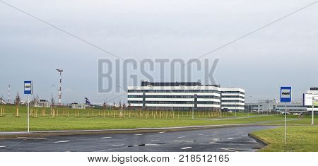 Rostov-on-DonRussia - December 162017: Platov Airport built for the FIFA World Cup 2018. The plane takes off