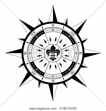 compass rose compassrose wind rose polar star magnetic marine navigation isolated background vector eps