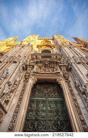Interer Of Gallery Vittorio Emanuele Ii In Square Of Duomo In Milan,  Italy.
