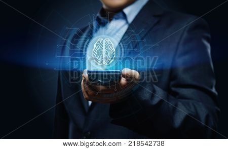Digital Brain Artificial intelligence AI machine learning Business Technology Internet Network Concept.
