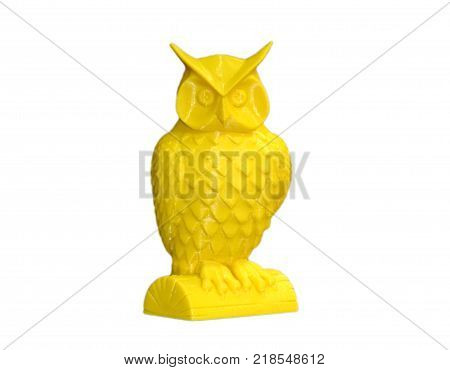 Abstract object of printed by 3d printer on white background. Fused deposition modeling, FDM. Progressive additive technology. Concept of 4.0 industrial revolution. Isolated on white background.