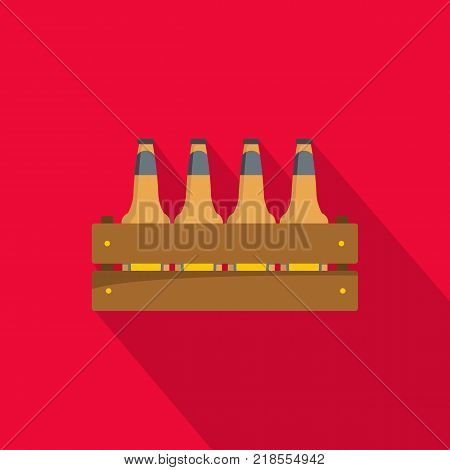 Beer crate icon. Flat illustration of beer crate vector icon for web