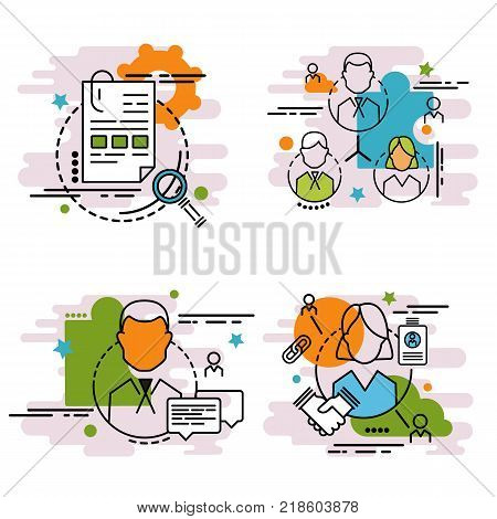 Set of outline icons of team. 
Colorful icons for website mobile app design and print.Colorful icons for website mobile app design and print.