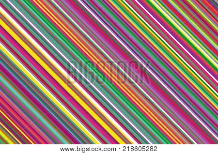 Christmas candle, lollipop pattern. Striped diagonal background with slanted lines. Stripy backdrop for print on wrapping. Vector illustration Colorful rainbow