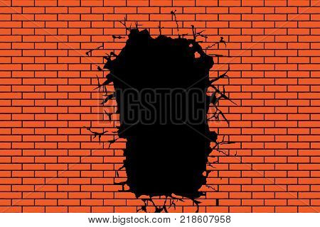 Background of a brown brick wall. Vector illustration.