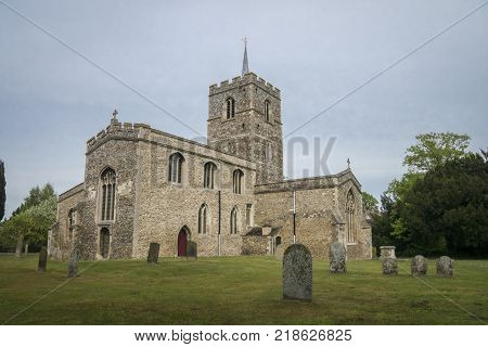 St Mary's Church in the village of Fowlmere Cambridgeshire England UK
