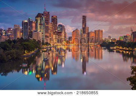 Brisbane. Cityscape image of Brisbane skyline, Australia during sunrise.