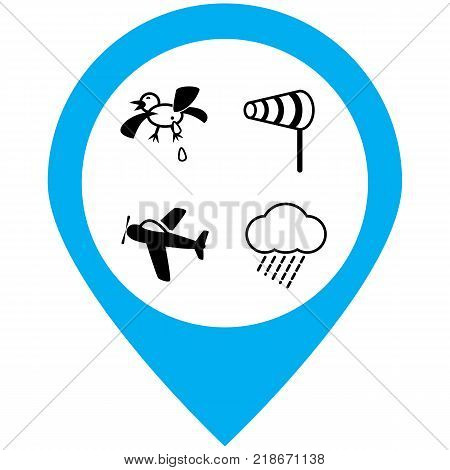 Illustration of air dangers icons vector set