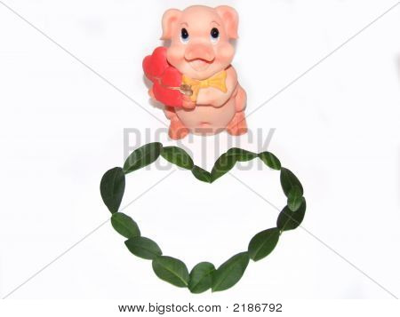 Amore e sorridente Piggy
