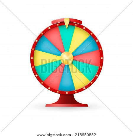 Casino equipment wheel of fortune. Jackpot lacky winner. Vector illustration on white background