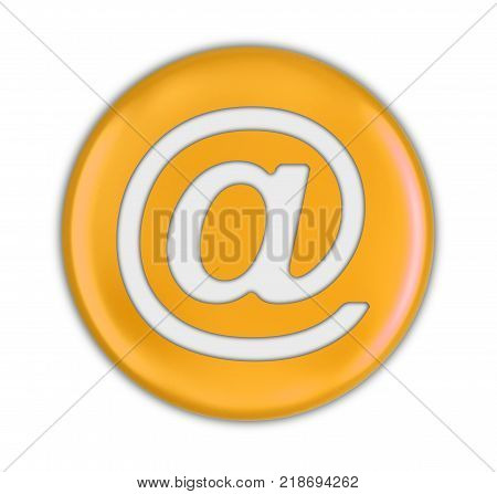 3d illustration. Button with E-mail sign. Image with clipping path