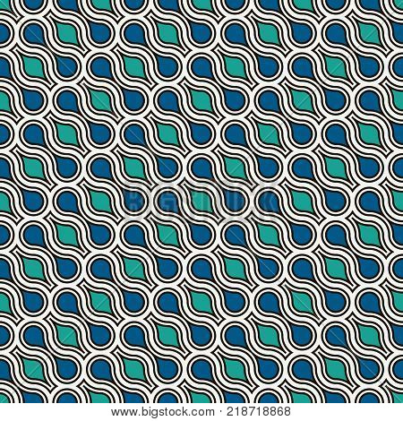 Interlocking Figures Tessellation Background. Repeated Geometric Shapes. Ethnic Mosaic Ornament. Ori