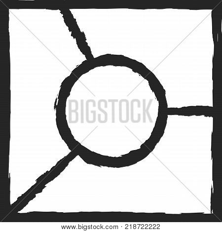 Template with frames for design of photo collage. Grunge watercolour graffiti sketch. Vector illustration.