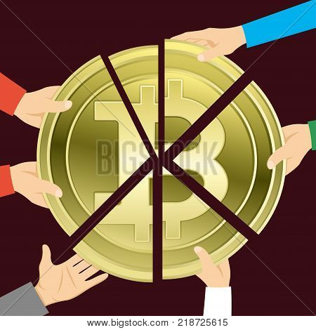 People take the golden bitkoyn in parts.