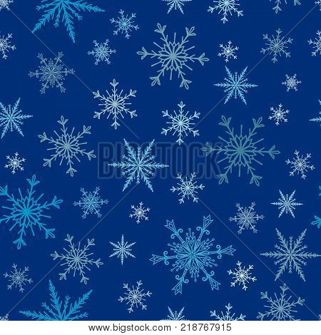 Snowflakes vector icons frozen frost star Christmas decoration snow winter flakes elemets Xmas holiday design. Winter snow traditional beautiful star ornament seamless patetrn