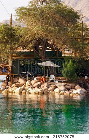 The sea guardian worcking place on the red sea beach on South