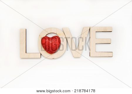 Laser Cut Wooden Love leeters white background