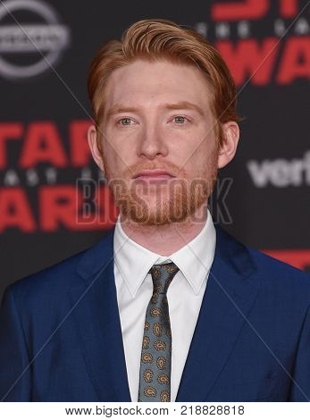 LOS ANGELES - DEC 09:  Domhnall Gleeson arrives for the 'Star Wars: The Last Jedi' World Premiere on December 09, 2017 in Los Angeles, CA                