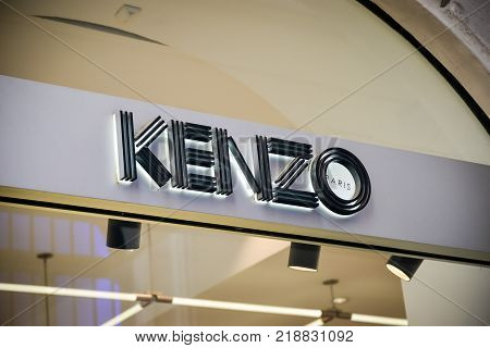 Milan, Italy - September 24, 2017:  Kenzo Store In Milan. Fashion Week Kenzo Shopping
