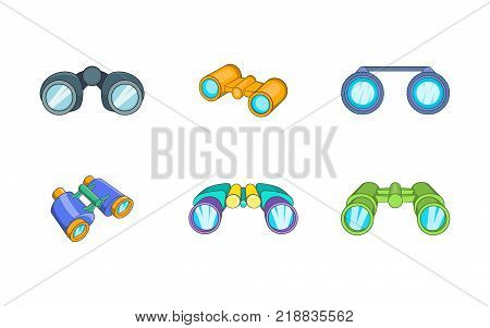 Binocular icon set. Cartoon set of binocular vector icons for web design isolated on white background