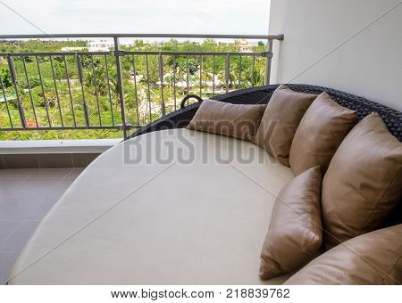 Waterproof Outdoor Daybed At The Balcony