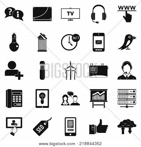 Negotiation icons set. Simple set of 25 negotiation vector icons for web isolated on white background