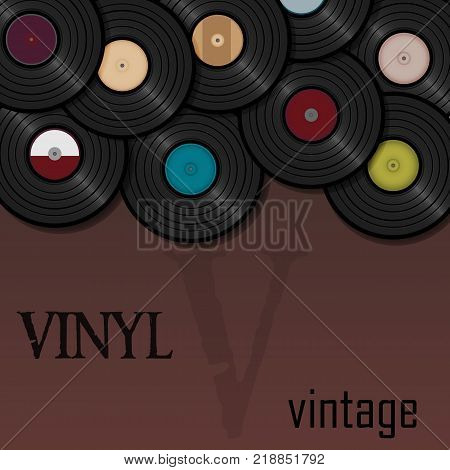 A beautiful vinyl record. Music. Vector illustration for a postcard or a poster, print for clothes. Vintage and retro.
