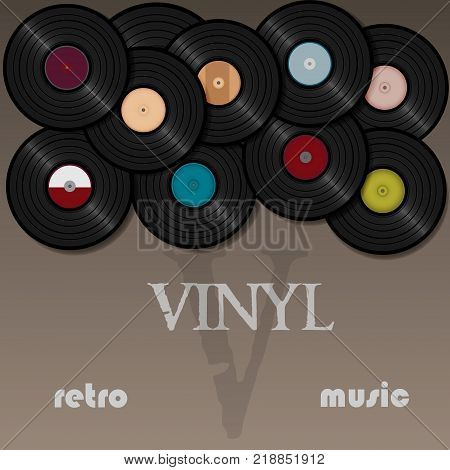 A beautiful vinyl record. Music. Vector illustration for a postcard or a poster, print for clothes. Vintage and retro.
