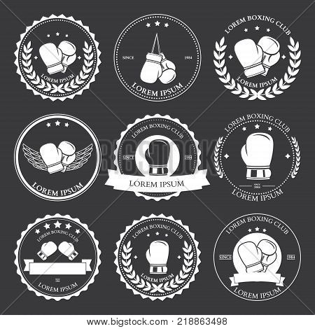 Set of Mixed Martial Arts labels, badges and design elements vector illustration