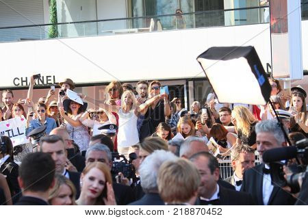 CANNES, FRANCE. May 28, 2017: Fans at the Closing Gala for the 70th Festival de Cannes