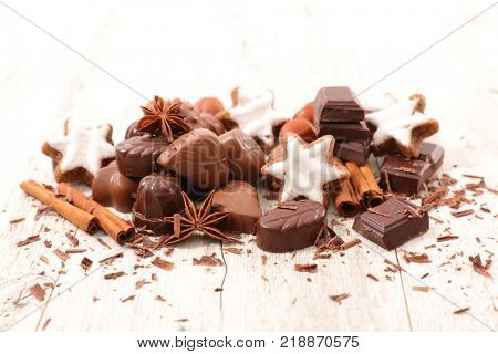 assorted festive chocolates and spices