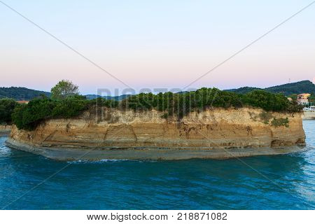 Rocks on the beach on Corfu in Greece