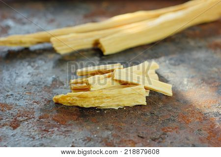 Asian food: yuba or fuju sticks - vegetarian stuff