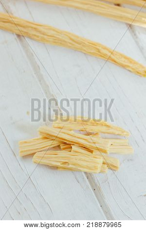 Asian food: yuba or fuju sticks - vegetarian stuff