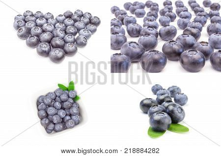 Group of blueberry on a white background cutout