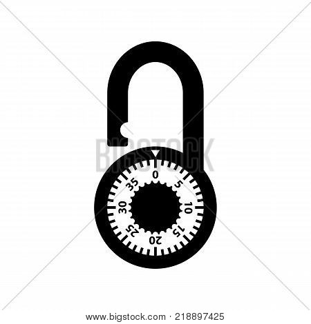 Lock icon. Black minimalist icon isolated on white background. Lock simple silhouette. Web site page and mobile app design vector element.