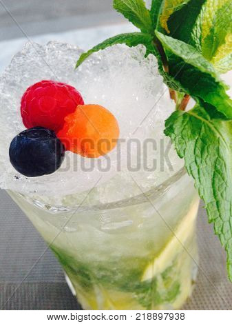 Fresh non alcoholic coctail. Image made by smartphone