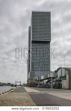 Rotterdam, The Netherlands - June 17, 2017: De Rotterdam Modern Building Designed By Rem Koolhaas In