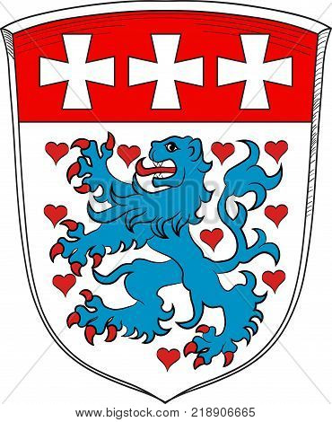 Coat of arms of Uelzen is a district in Lower Saxony Germany. Vector illustration