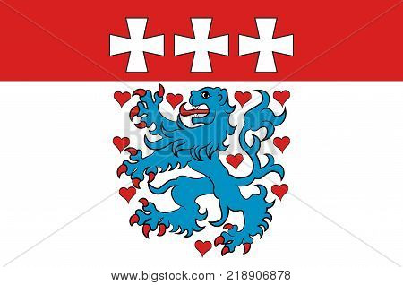 Flag of Uelzen is a district in Lower Saxony Germany. Vector illustration