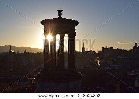 On the top of Calton Hill in Edinburgh