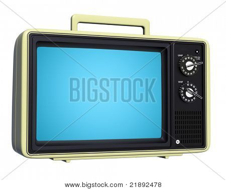 Retro TV isoliert auf weißem Hintergrund