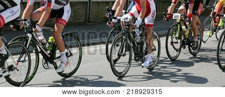 Vicenza, Italy - April 30, 2017: Cycling Race Called Gran Fondo Liotto With Cyclists On Bicycles