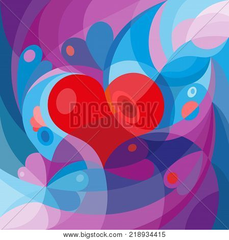 Valentines day card Abstract web design vector wallpaper background love Heart