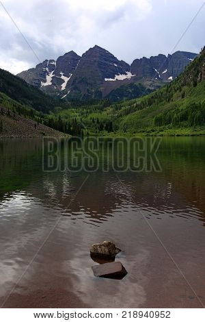 Maroon Bells near Vail, Colorado a very beautiful meadow