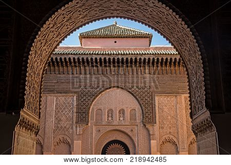 old building at Ben Youssef Madrasa in marrakech