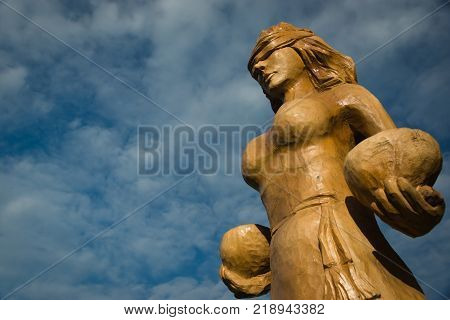 Wooden Statue Of The Idol.