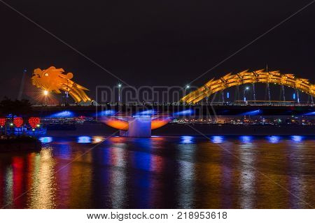 Dragon River Bridge Rong Bridge in Da Nang, Vietnam