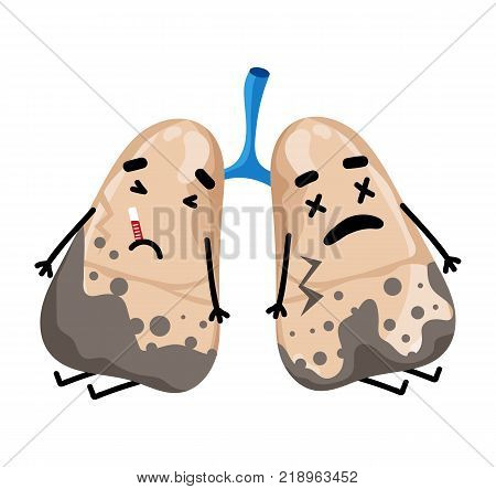 sad sick lungs vector photo free trial bigstock